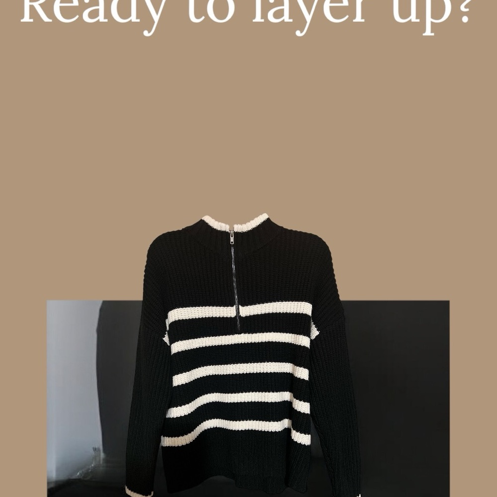 Black and White Striped Sweater